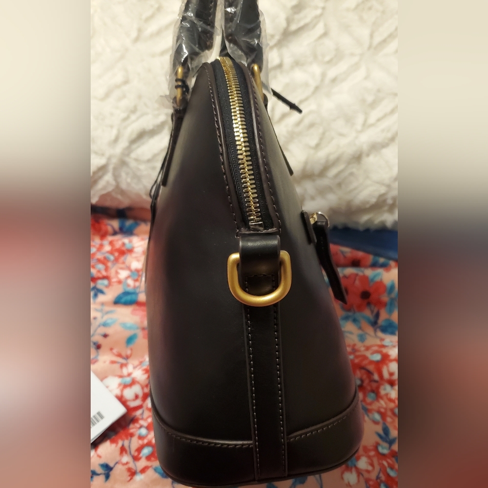New Dooney Bourke Florentine Leather Domed Satchel Black - Picture 11 of 15
